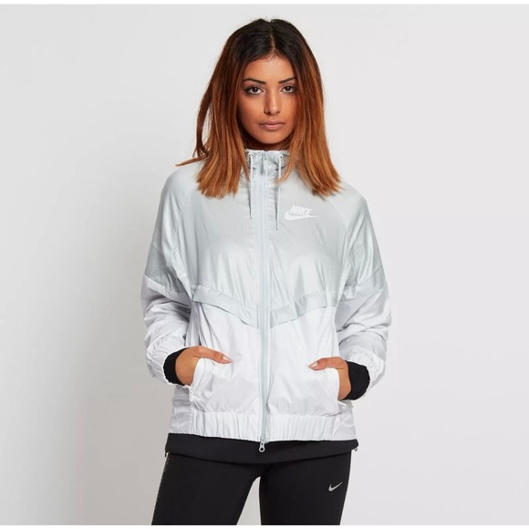 Nike Jackets & Blazers - Nike Windrunner Windbreaker Track Jacket Platinum Gray/White Womens Sz L